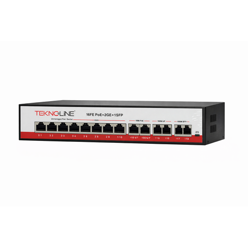 Teknoline TGD-P16S/48 16 Kanal Poe Switch