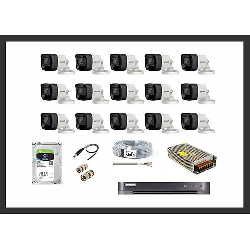 Hikvision 2MP HDTVI 15 Kamera Sistemleri Güvenlik Seti