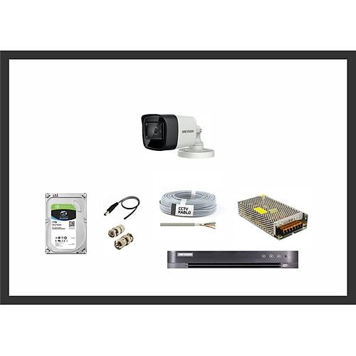 Hikvision 2MP HDTVI 1 Kamera Sistemleri Gvenlik Seti