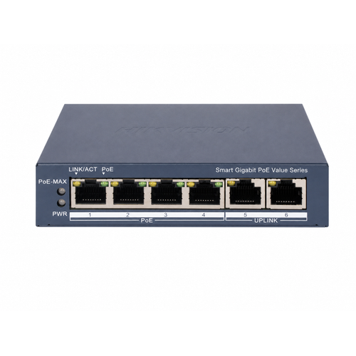 Hikvision DS-3E1506P-EI/M 4 Port Gigabit PoE+ 45 W 300 m Smart Managed Switch