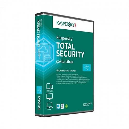 Kaspersky PV030KAS832 Total Security 3 Kullanc 1 Yl Antivirs Program