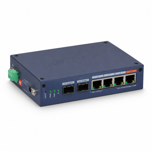 Dahua CHS4206-4ET-60 4 PoE 2 SFP 60 W Bulut Y�netimli End�striyel Switch