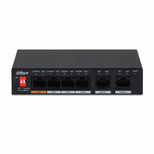 Dahua PFS3006-4ET-60 4 PoE 2 Uplink 60 W Hi-PoE Switch