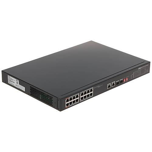 Dahua PFS3218-16ET-135 16 Port Ynetilmeyen Akll PoE Switch (16FE PoE + 2GE SFP Kombo )