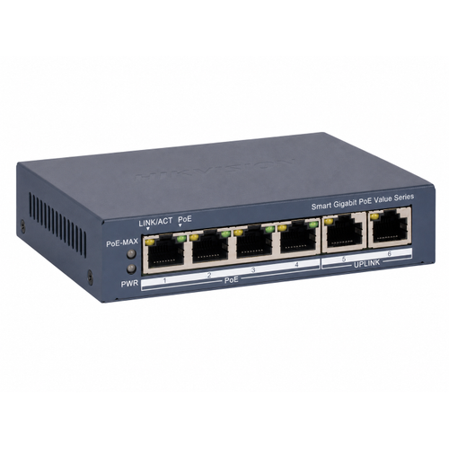 Hikvision DS-3E1506P-EI/M 4 Port Gigabit PoE+ 45 W 300 m Smart Managed Switch