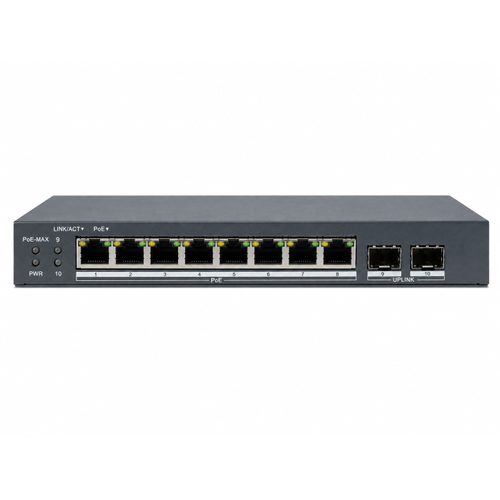 Hikvision DS-3E1510P-EI/M-8P2F 8 Port Gigabit PoE+ 80 W 300 m �ift SFP Smart Managed Switch