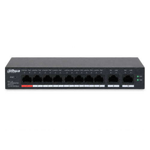 Dahua CS4010-8ET-110 8 PoE 2 Gigabit Uplink 110 W Ak�ll� Y�netilebilir Switch
