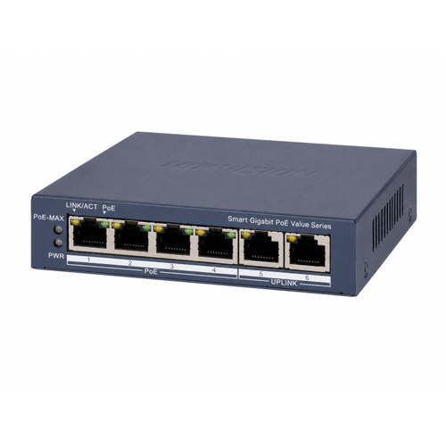 Hikvision DS-3E1506P-EI/M 4 Port Gigabit PoE+ 45 W 300 m Smart Managed Switch