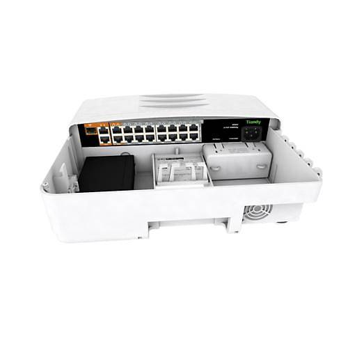 Tiandy HPS-3014E2G-2G1SFP 16 Port Y�netilmeyen D�� ortam Su ge�irmez AI POE Switch