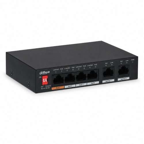 Dahua PFS3006-4ET-60 4 PoE 2 Uplink 60 W Hi-PoE Switch