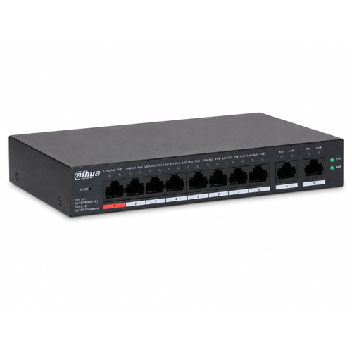 Dahua CS4010-8ET-110 8 PoE 2 Gigabit Uplink 110 W Ak�ll� Y�netilebilir Switch