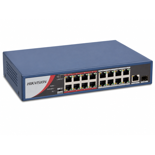 Hikvision DS-3E0318P-E/M(B) 16 Port PoE 130 W 300 m Gigabit SFP Switch