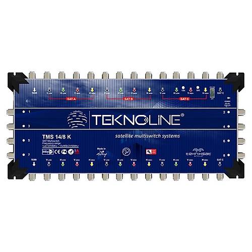 Teknoline TMS 14x8 Kaskatlý 8 Aboneli 3 Uydu + Digiturk 4 Çanak Anten Uydu Santrali