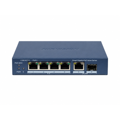 Hikvision DS-3E1506P-EI/M-4P1T1F 4 Port Gigabit PoE+ 45 W SFP Fiber Smart Switch