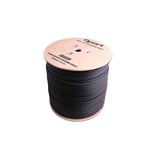 QPort Q-CAT02 Outdoor CAT6 (500M) 23AWG Siyah Kablo