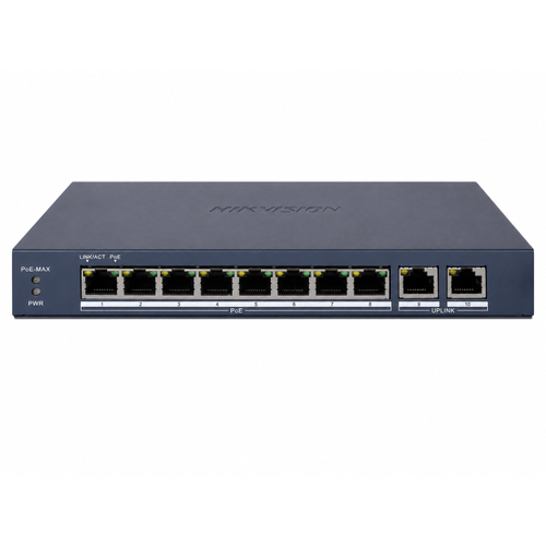 Hikvision DS-3E1510P-EI/M(B) 8 Port Gigabit PoE+ 80 W 300 m Smart Managed Switch