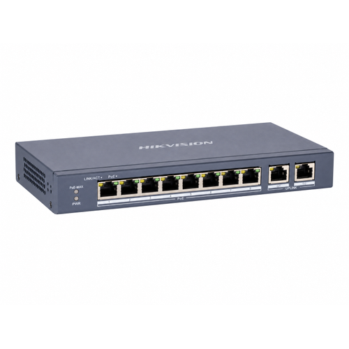 Hikvision DS-3E0310P-E/M 8 Port PoE + 2 Gigabit RJ45 300 m 60 W Unmanaged Switch