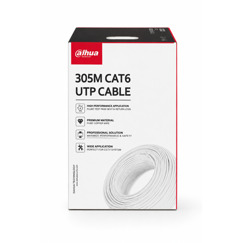 Dahua DH-PFM922I-6UN-C 305 Metre CAT6 UTP CCA Beyaz Network Kablosu