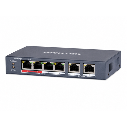 Hikvision DS-3E0106P-E/M 4 Port PoE + 2 RJ45 300 m 35 W Unmanaged Switch