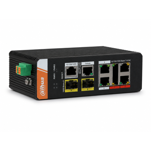 Dahua PFS4207-4GT-DP 4 PoE 2 SFP 120 W Y�netilebilir End�striyel Switch