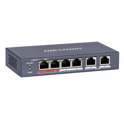 Hikvision DS-3E0106P-E/M 4 Port PoE + 2 RJ45 300 m 35 W Unmanaged Switch