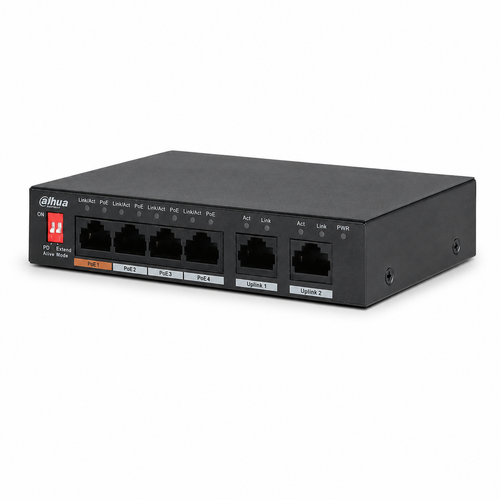 Dahua PFS3006-4ET-60-V2 4 PoE 2 Uplink 60 W Hi-PoE Switch