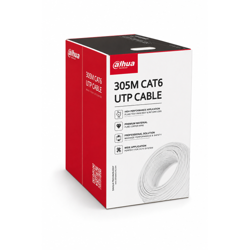 Dahua DH-PFM922I-6UN-C 305 Metre CAT6 UTP CCA Beyaz Network Kablosu