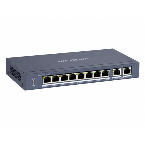 Hikvision DS-3E0310P-E/M 8 Port PoE + 2 Gigabit RJ45 300 m 60 W Unmanaged Switch