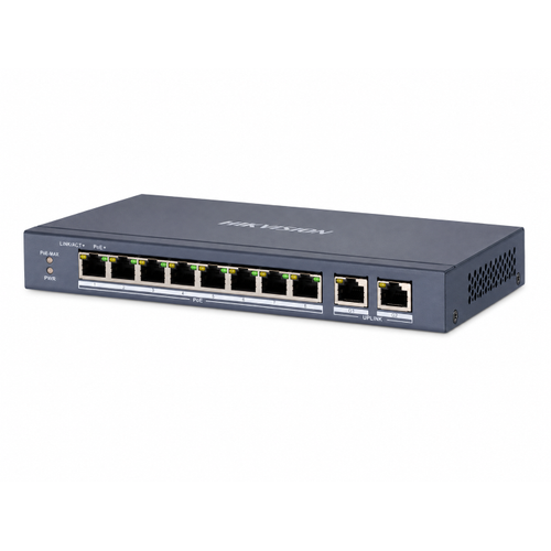 Hikvision DS-3E0310P-E/M 8 Port PoE + 2 Gigabit RJ45 300 m 60 W Unmanaged Switch