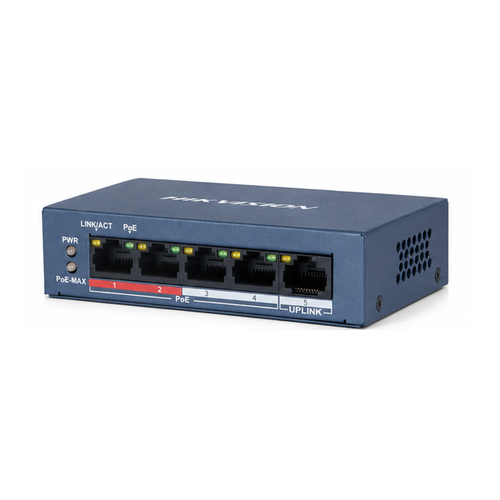 Hikvision DS-3E0105P-E/M(B) 4 Port PoE + 1 Uplink 300 m 35 W Switch