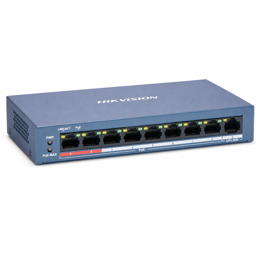 Hikvision DS-3E0109P-E/M(B) 8 Port PoE + 1 Uplink 300 m 60 W Unmanaged Switch