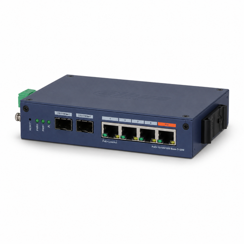 Dahua CHS4206-4ET-60 4 PoE 2 SFP 60 W Bulut Y�netimli End�striyel Switch