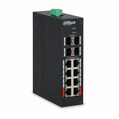 Dahua HS4412-8ET-120 8 Port PoE 4 SFP Y�netilebilir End�striyel Switch 120 W