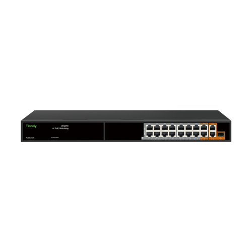 Tiandy PS-10014E2G-2G1SFP 16 Port Y�netilmeyen AI Hybrid POE Switch