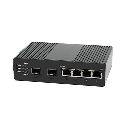Tiandy EPS-END1004G-2SFP 4 Port Gigabit Layer2 Ynetilebilir Endstriyel AI POE Switch