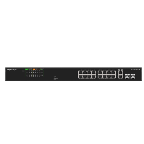 Ruijie Reyee RG-ES118FGS-LP 2-Portlu Gigabit ile 16-Portlu 10/100 Mbps Y�netilmeyen PoE Anahtar�