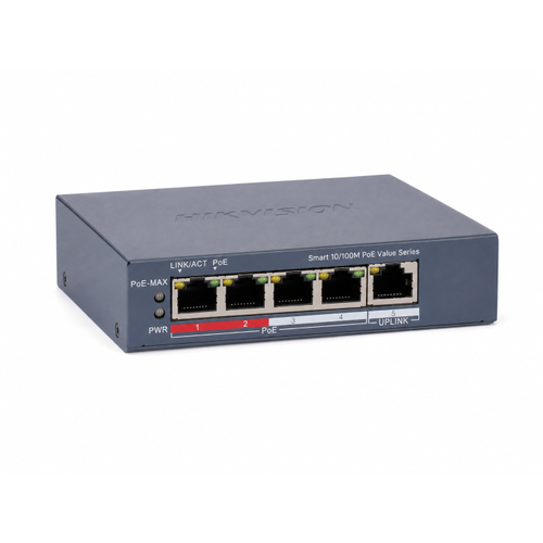 Hikvision DS-3E1105P-EI/M V2 4 Port Ak�ll� Y�netilebilir PoE+ Switch 45 W 300 m