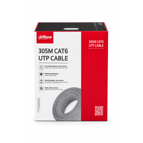 Dahua DH-PFM922I-6UN-C 305 Metre CAT6 UTP CCA Gri Network Kablosu