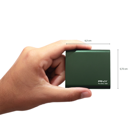 PNY Pro Elite Yeşil 500 GB 1100/700MB/s USB 3.2 Gen 2 Type-C Taşınabilir SSD (PSD0CS2060GN-500-RB)