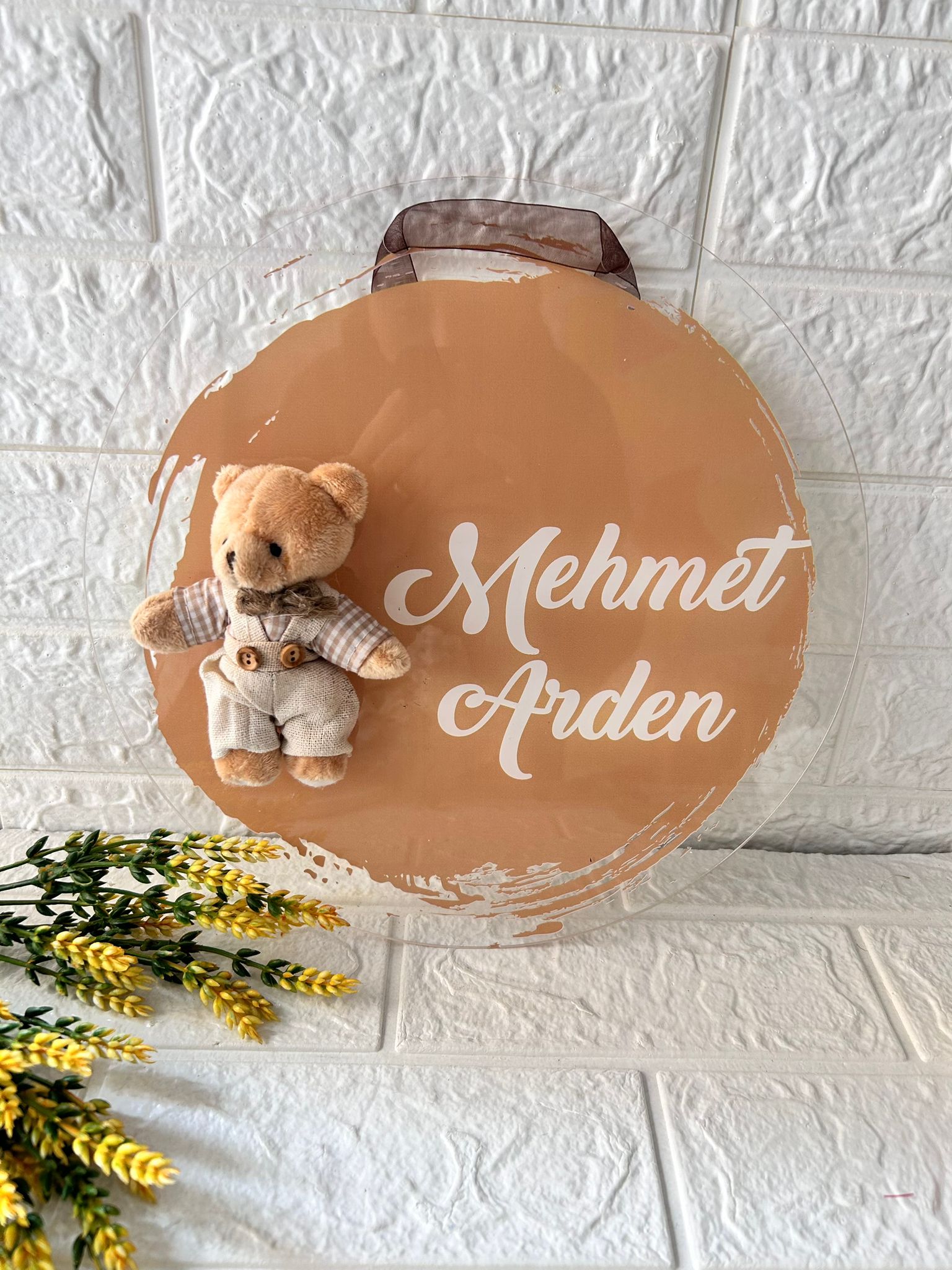 PELUŞ AYICIKLI  PLEKSİ KAPI SÜSÜ 30 CM