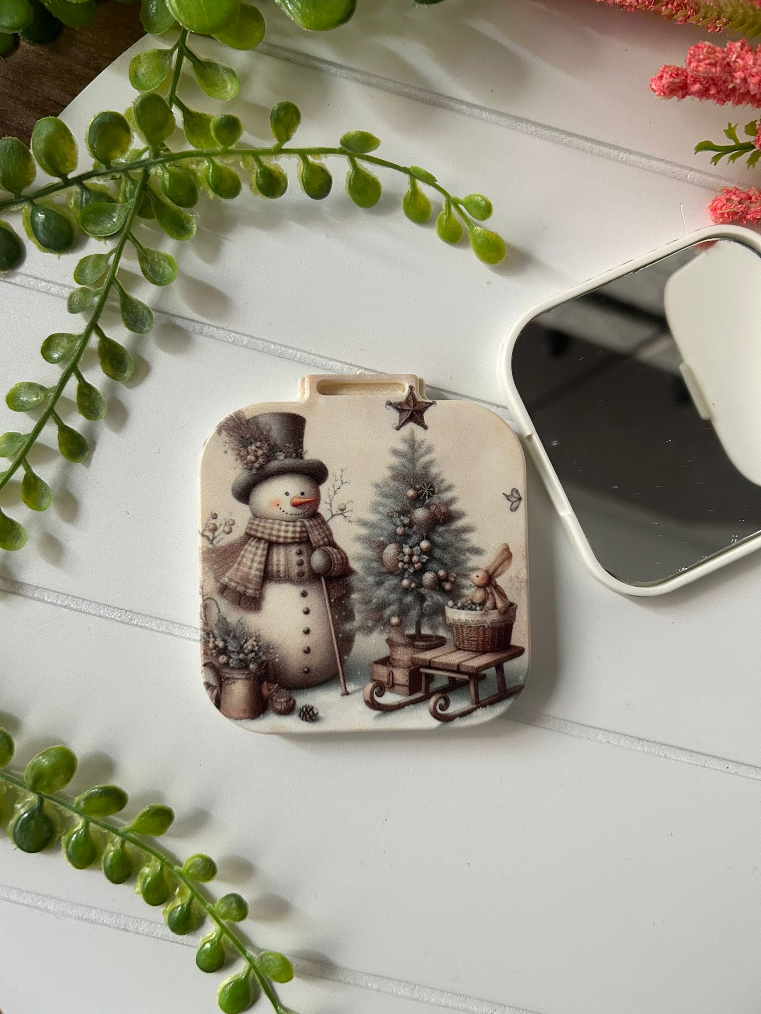 Nostalji Yeni Yıl-Noel-Yılbaşı Kare Ayna