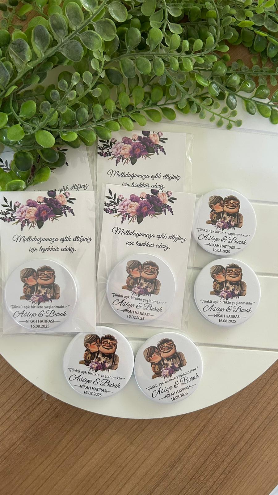 Yukarı Bak Temalı Buton  Açacaklı Magnet