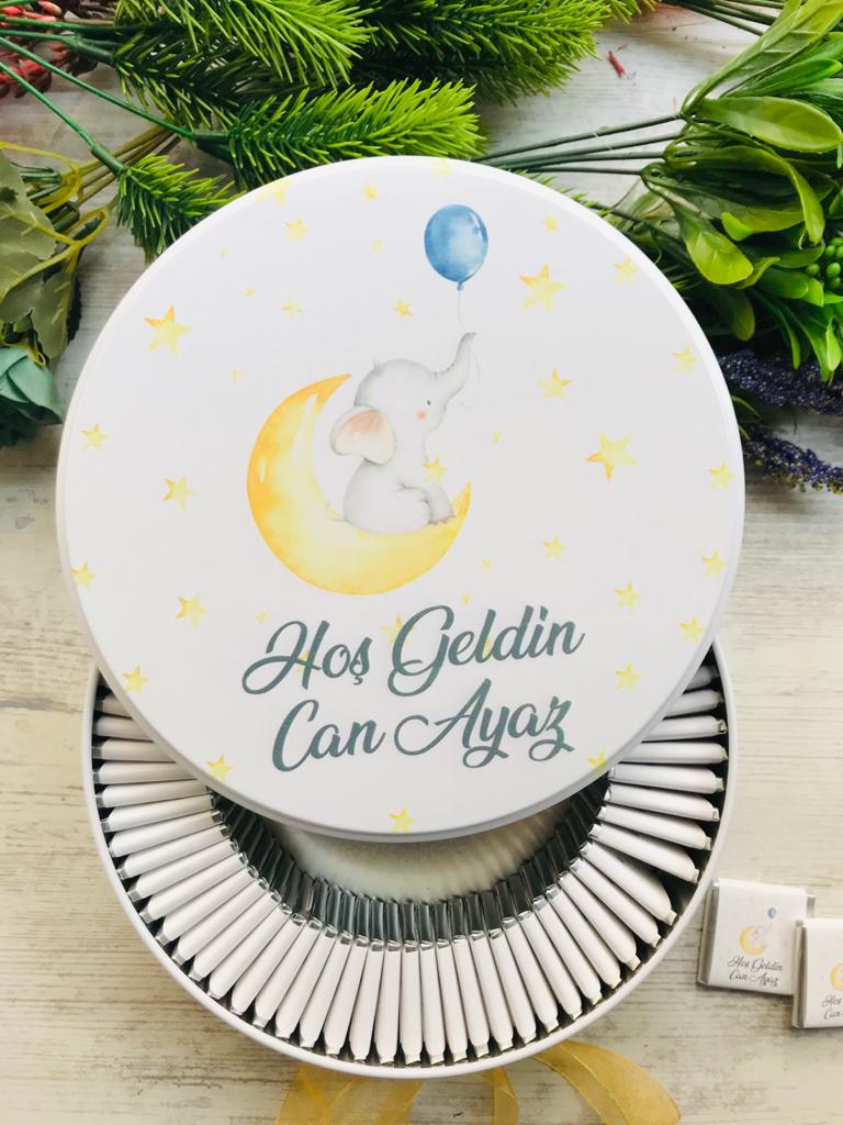 FİL VE YILDIZ TEMALI  ÇİKOLATA KUTUSU
