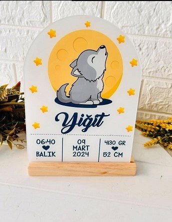 Masa Üstü Pleksi Stant  Yavru Kurt