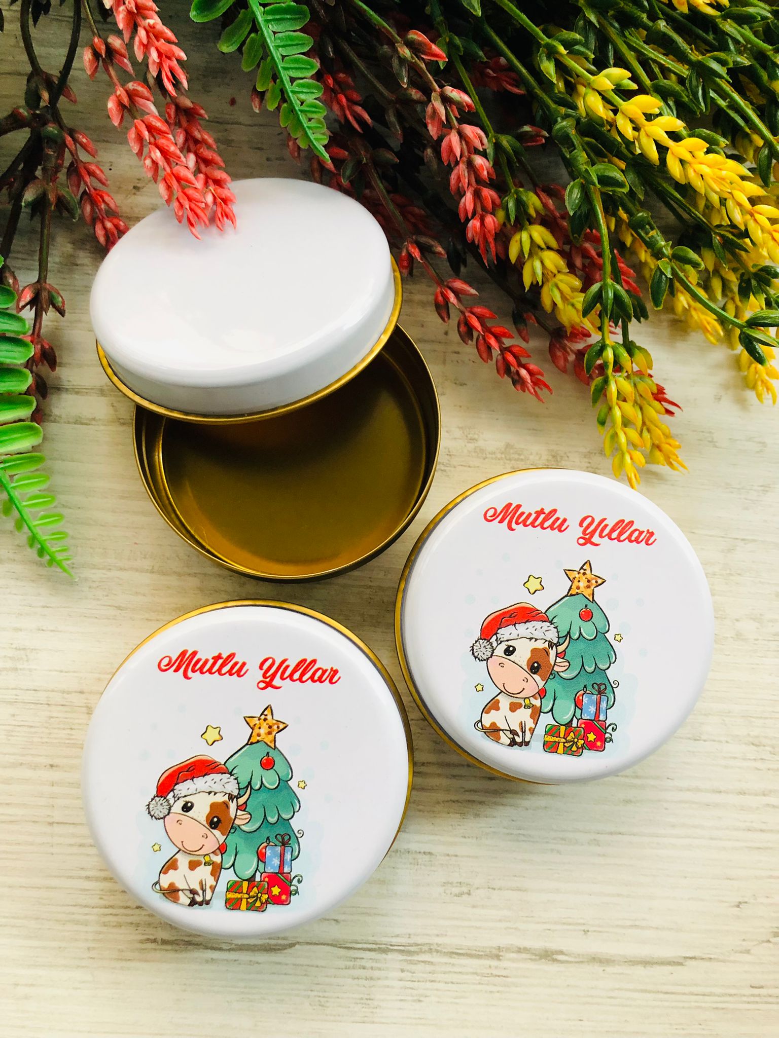 Yeni Yıl Temalı  Mini Metal Kutu