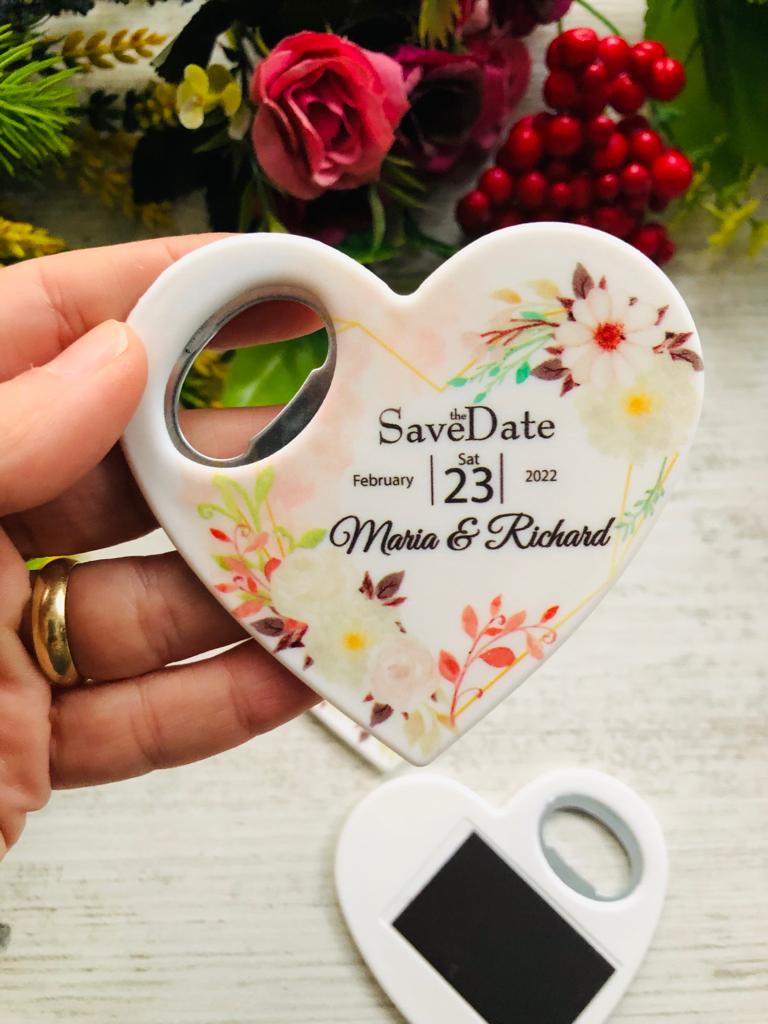 Çiçek Temalı Kalp Magnet