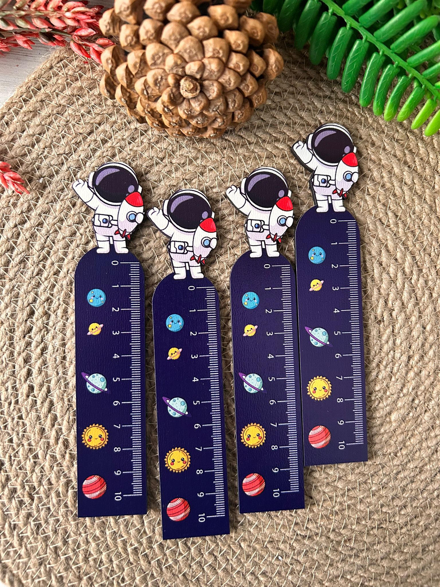 10 cm Ahşap Cetvel Astronot Temalı