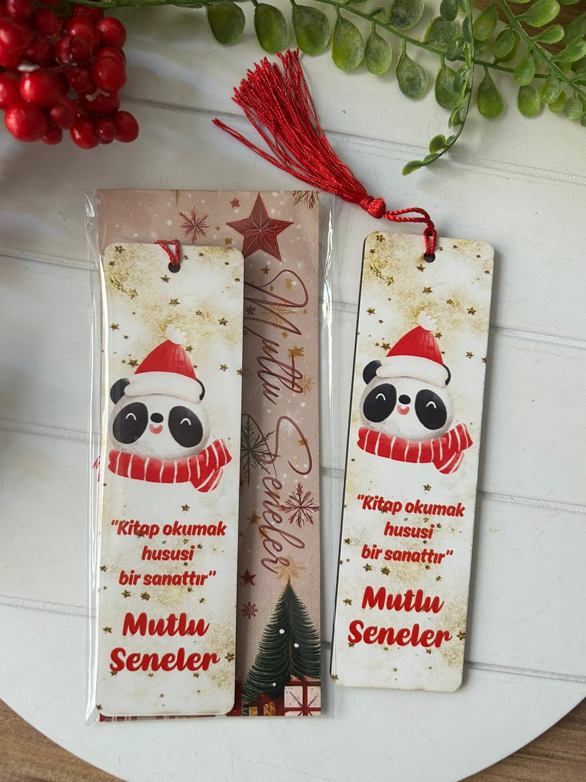 Ahşap Kitap Ayraçları -Noel Yeni Yıl Temalı