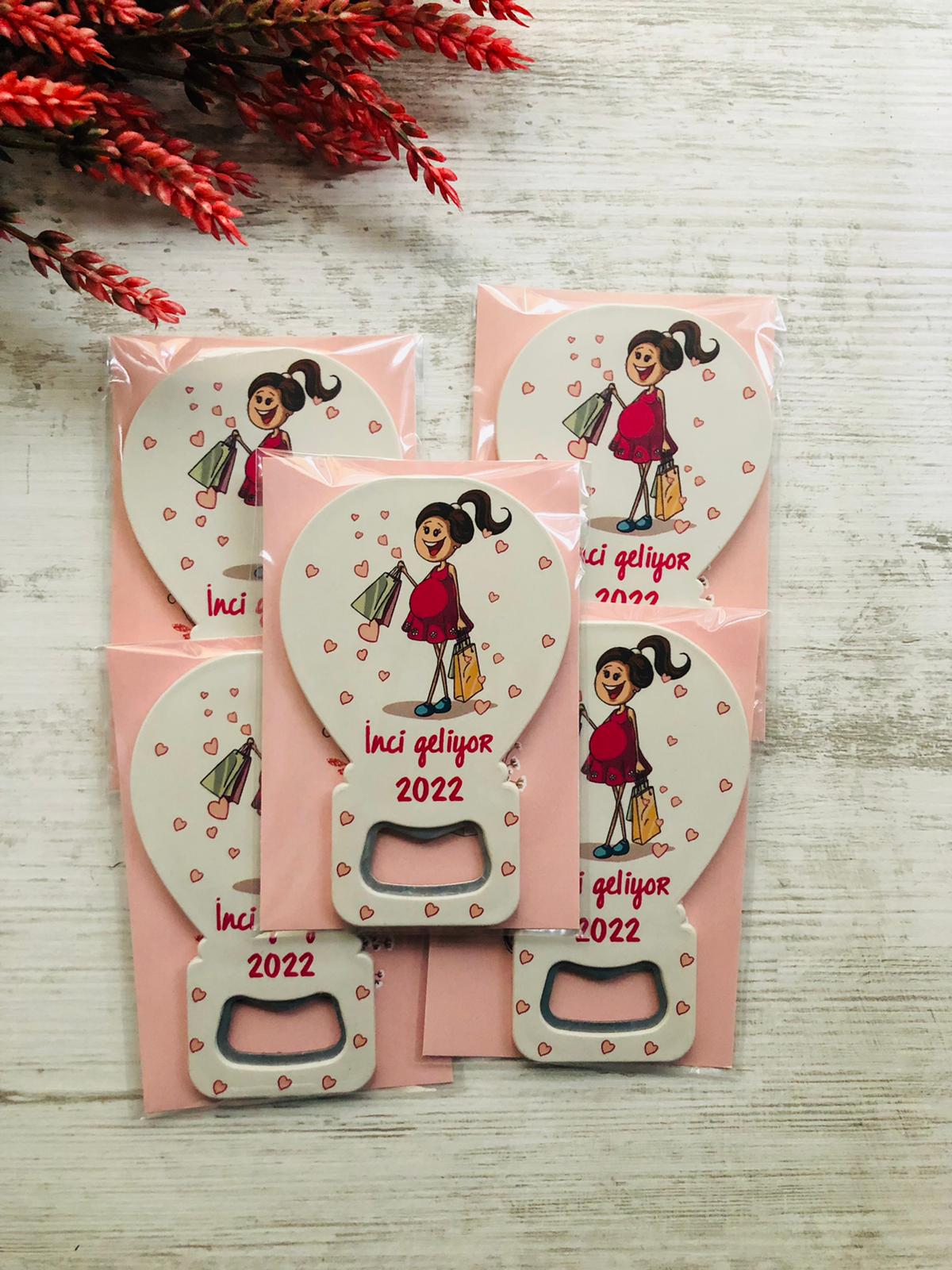 Balon Açacak Magnet Baby Shower Şirin Anne