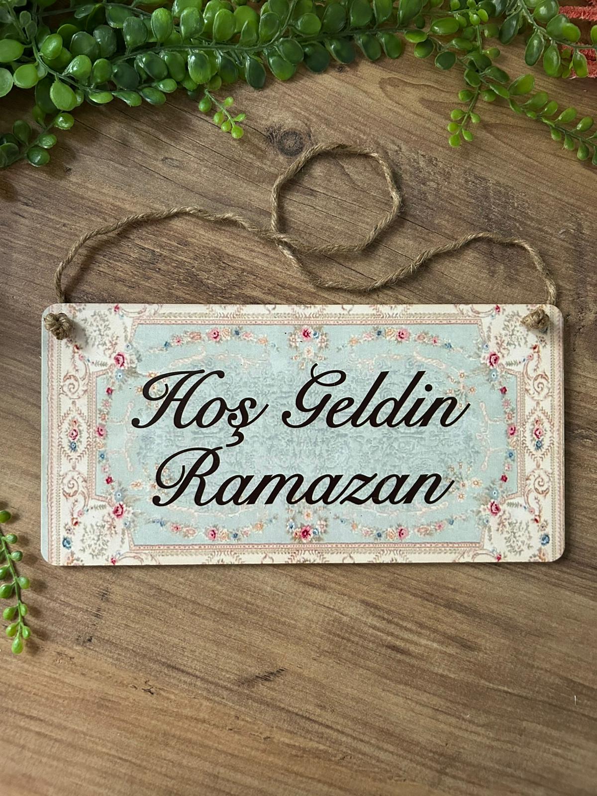Hoş Geldin Ramazan Kapı Süsü 15x30 cm